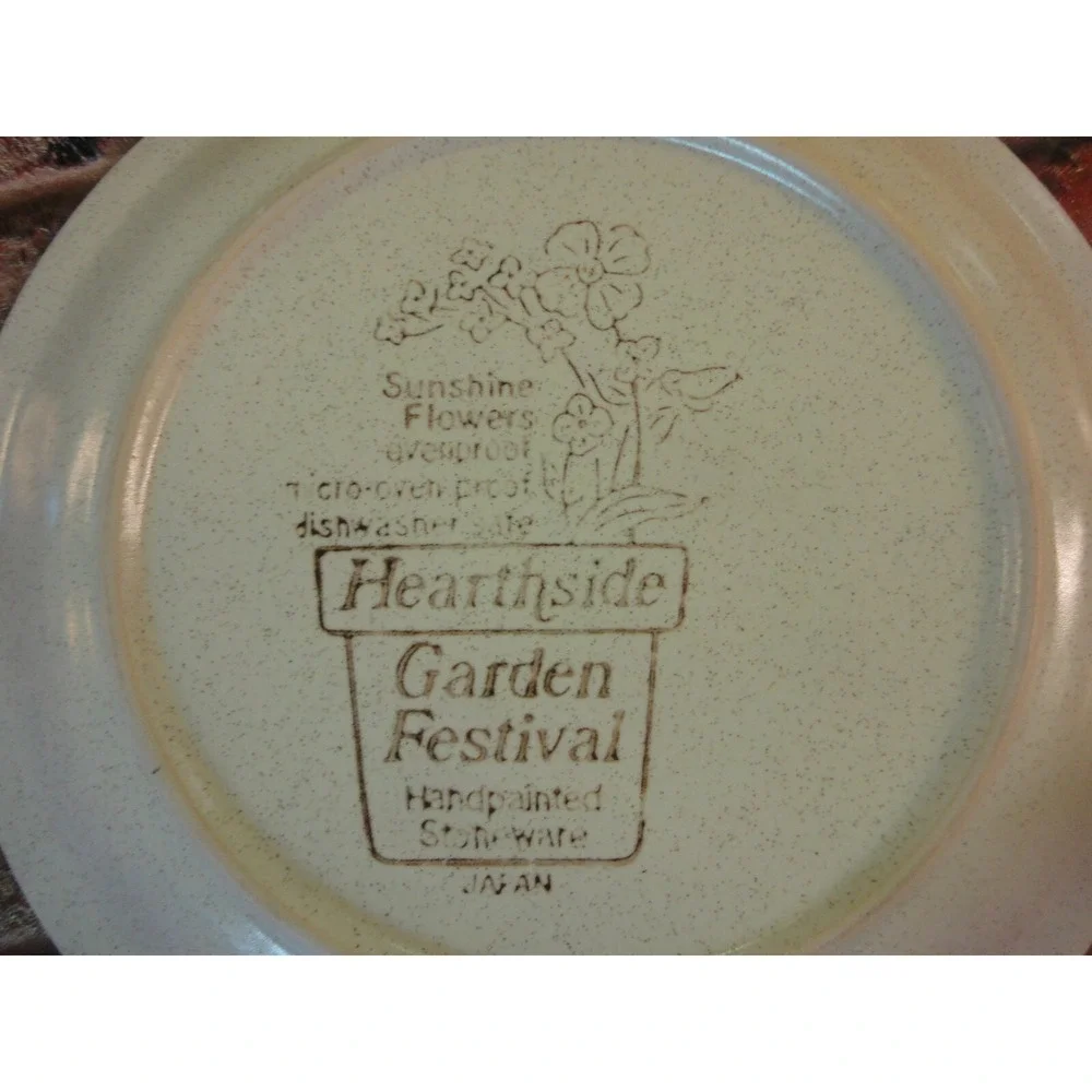 3 lot Hearthside Garden festival stoneware‎ Vintage sunshine flowers Japan made